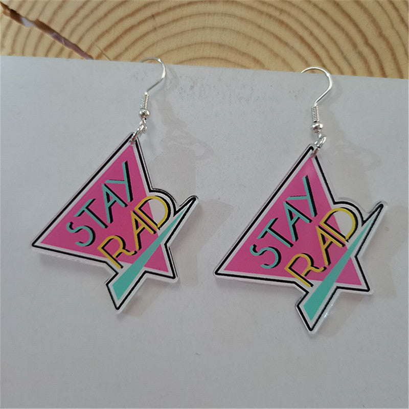 Wholesale Retro Nostalgic Rubik's Cube Game Console Skates Acrylic Earrings